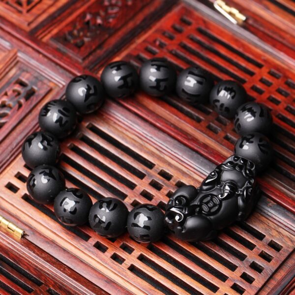Pi Xiu Obsidian Bracelet - Protection and Balance - Imagem 4