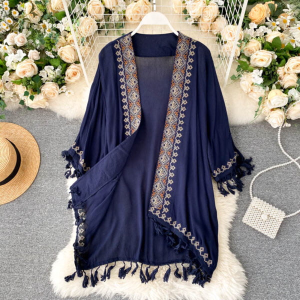 Boho Chic Kimono with Ethnic Detail - Imagem 5