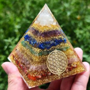 Pyramid Orgonite Flower of Life 7 Chakras