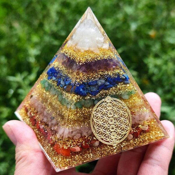 Pyramid Orgonite Flower of Life 7 Chakras