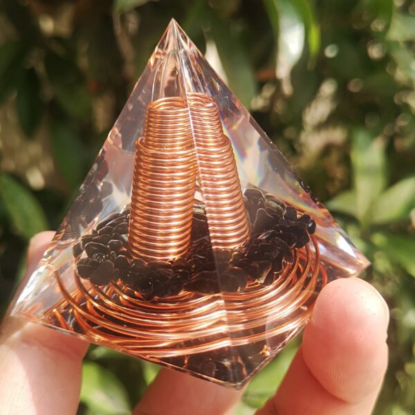 Pyramid Orgonite Black Obsidian Protection