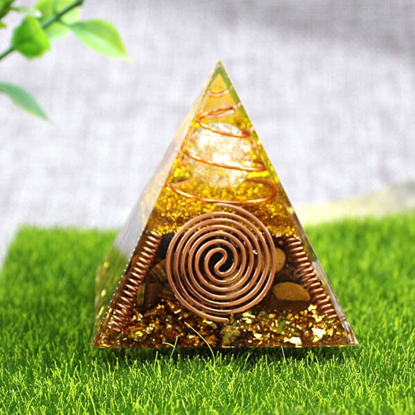 Pyramid Orgonite Tiger's Eye Radionic - Imagem 3