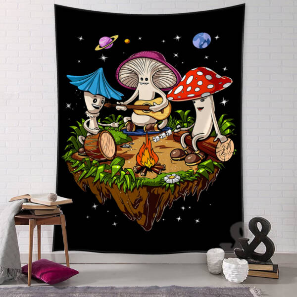 Campfire Mushrooms Tapestry