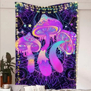 Psychedelic Guardian Mushrooms Tapestry