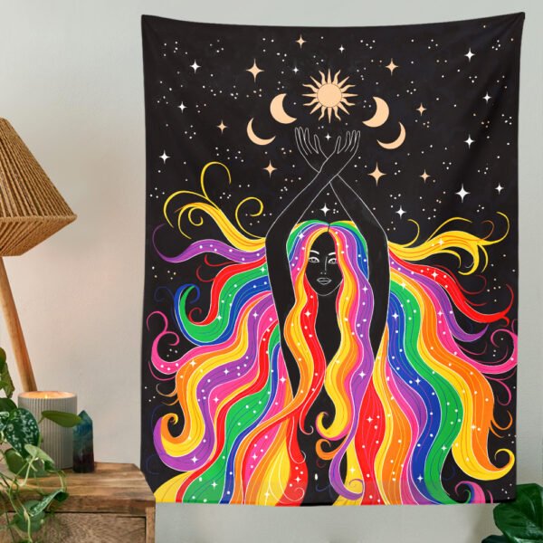Divine Feminine Rainbown Tapestry - Imagem 2