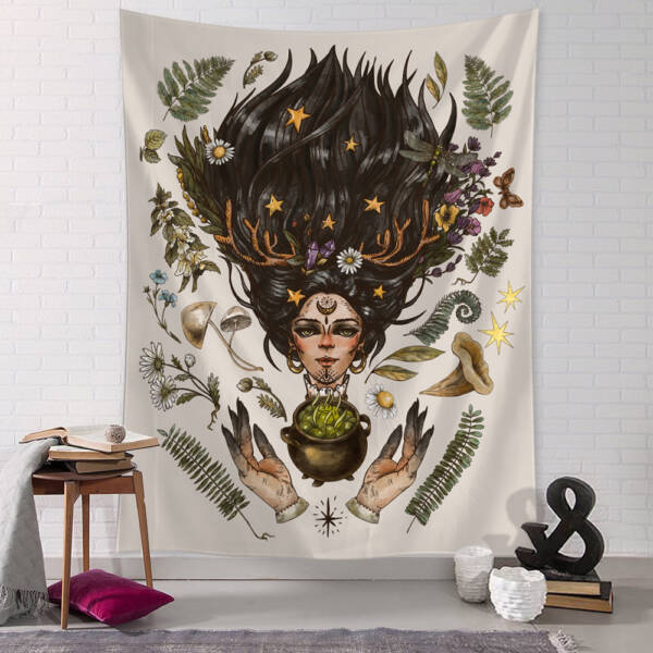Powerful Green Witch Tapestry - Imagem 2