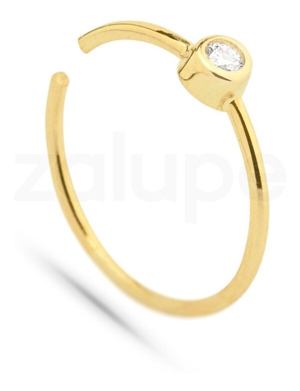 Celestial Harmony Thin 18K Gold Diamond Nose Ring - Imagem 3