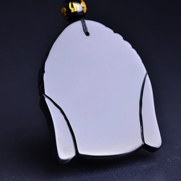 Black Obsidian Buddha Kuan Yin Necklace - Imagem 4