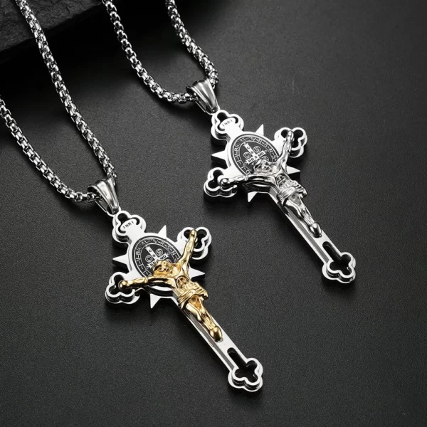 St. Benedict Protective Cross Power Necklace - Imagem 2
