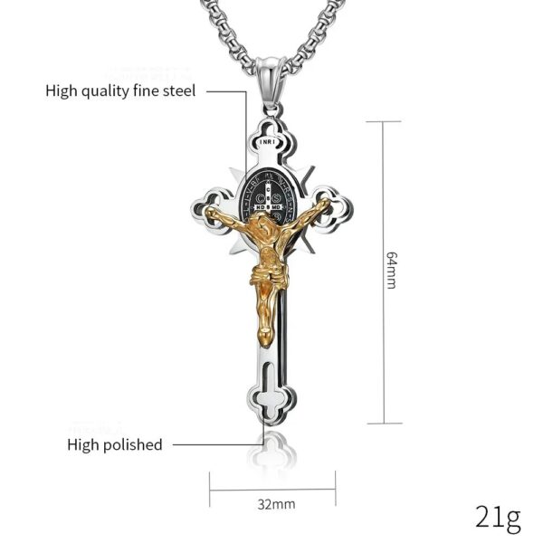 St. Benedict Protective Cross Power Necklace - Imagem 6
